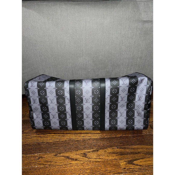 Louis Vuitton Keepall Bandouliere 55 Nigo Black Stripe Monogram Heart Travel Bag - Picture 12 of 12